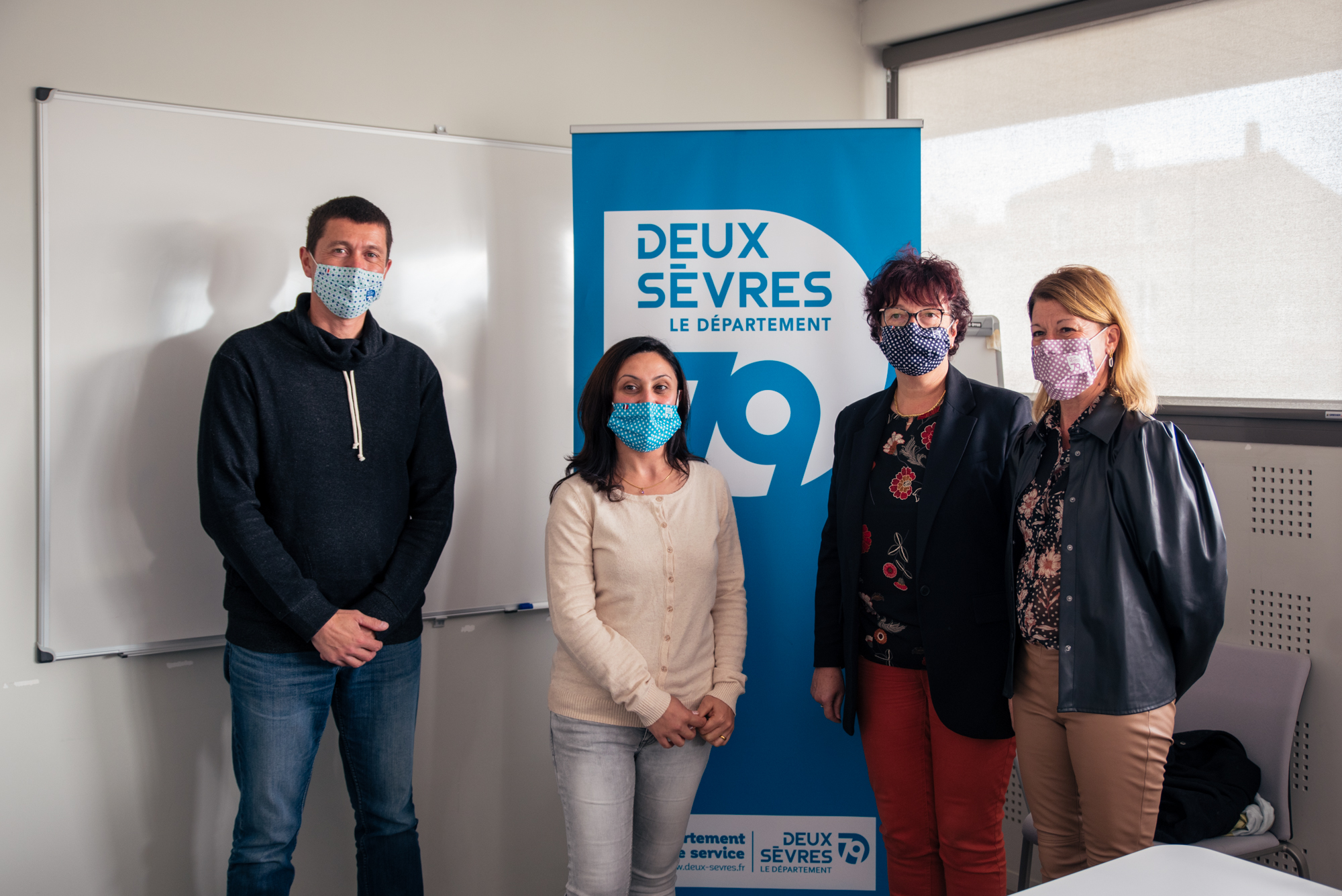 Sylvie Renaudin et Nathalie Vinatier (à droite sur la photo) en compagnie d'Alexandre et de Gohar lors de la journée DuoDay.