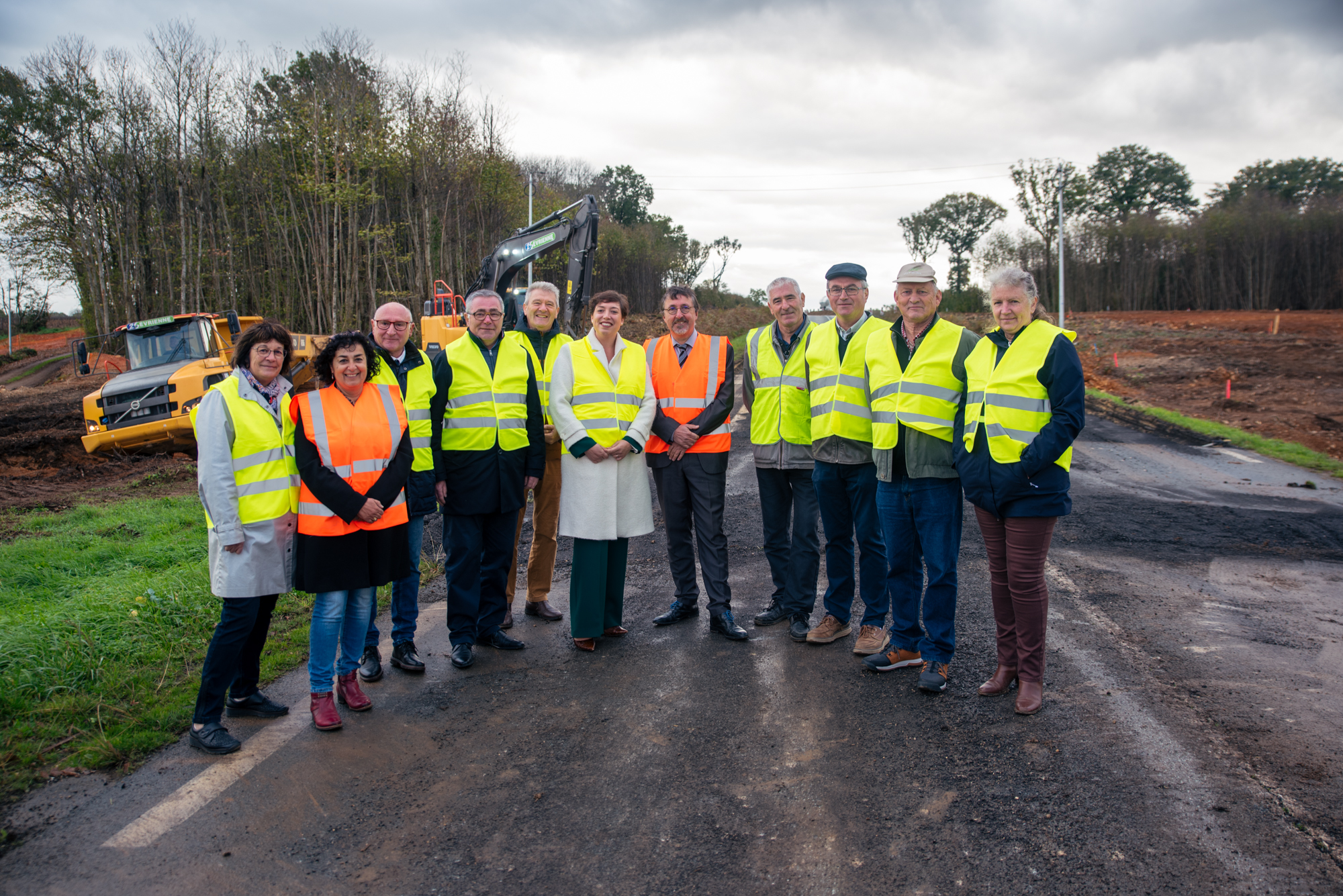 Visite du chantier de la RD 948, lundi 7 novembre 2022 entre Maisonnay et Alloinay.