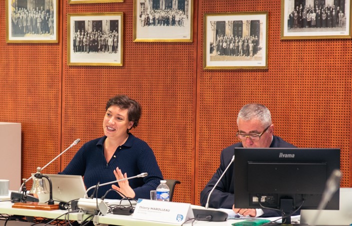 Coralie Dénoues, présidente du Conseil départemental et Thierry Marolleau, 1er vice-président.