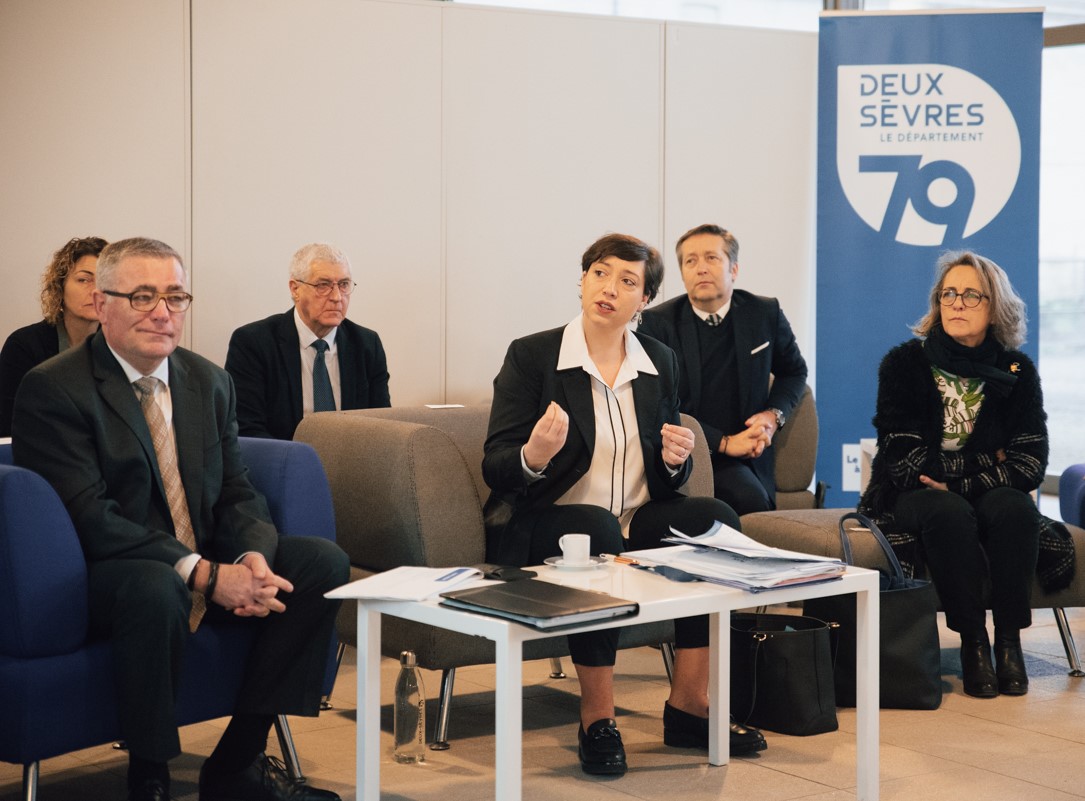 Présentation du Plan collège 2050 vendredi 3 février 2023 à la Maison du Département à Niort.