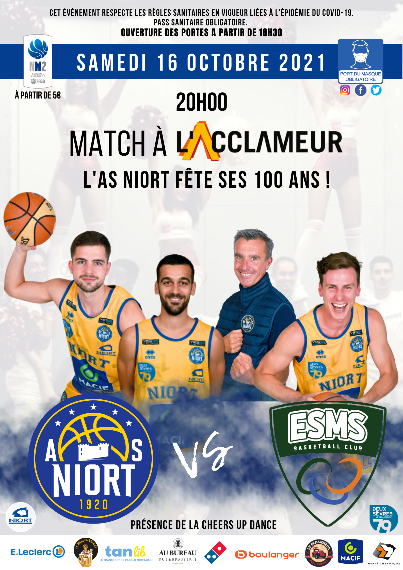 match 100 ans as niort basket