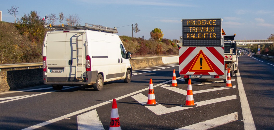 Signalisation sur une zone de travaux