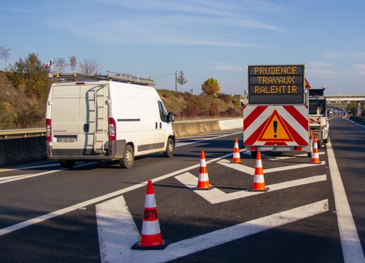 Signalisation sur une zone de travaux