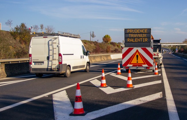 Signalisation sur une zone de travaux