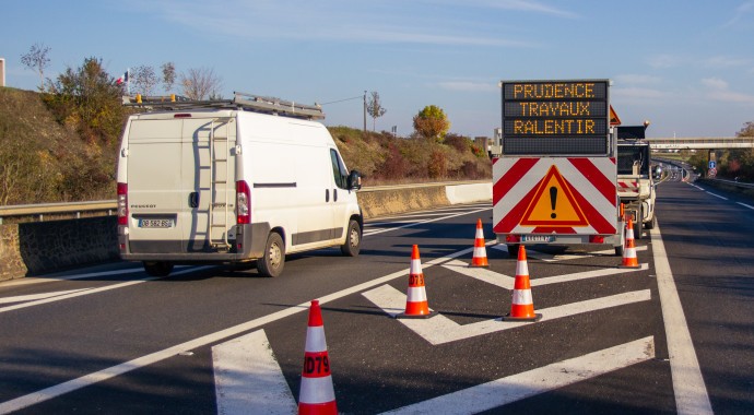 Signalisation sur une zone de travaux