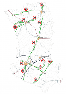 carte routes 90 kmh