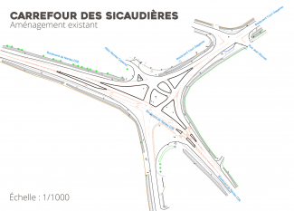 Carrefour des Sicaudières avant travaux