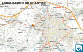 Localisation du chantier des Sicaudières