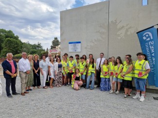 Pose de la première pierre du collège Ida Grinspan à Secondigny